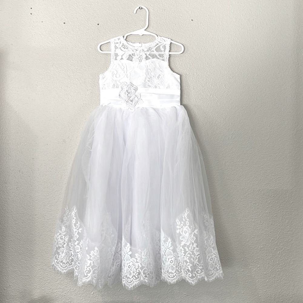 Girls White Wedding Dress